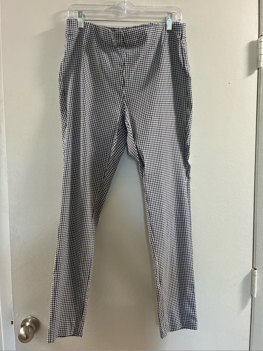 Michael Kors Black and White Gingham Slim Pencil Pants